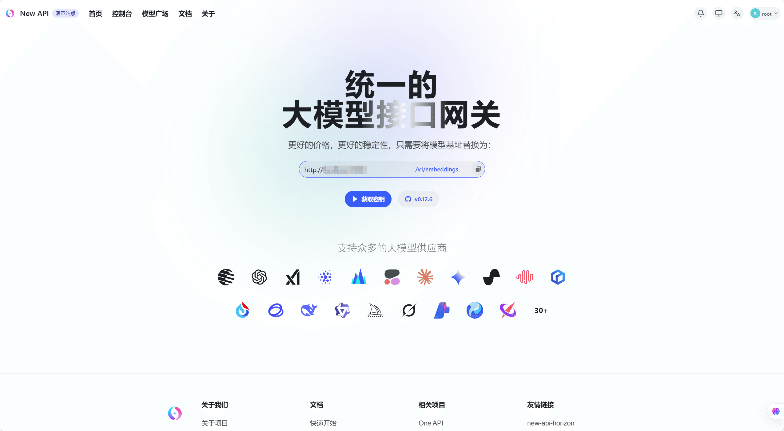 Homepage API address copy area